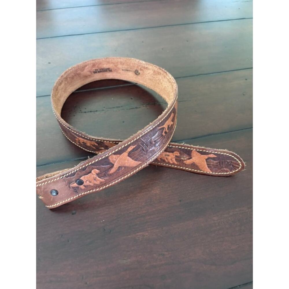 Jammers Duck Hunting Leather Belt Size 30 Hand Crafted USA Made
